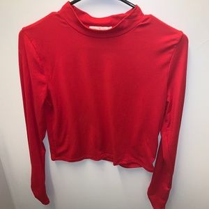 Mock Turtle Neck, Long-sleeve Crop